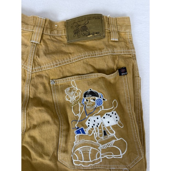 VTG Y2K BLUE BOY Baggy Pants Size 34x32 Men's Skating HIP HOP Club School - Picture 10 of 12